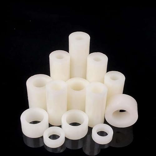 20/50 Stück M3 M4 M5 M6 M8 Weißes ABS-Nylon-Kunststoff-Abstandshalter ohne Gewinde runder hohler Abstandshalter for Leiterplatten-Abstandshalter (Color : White ABS Spacer, Size : M3X8 50PCS) von AHSKY