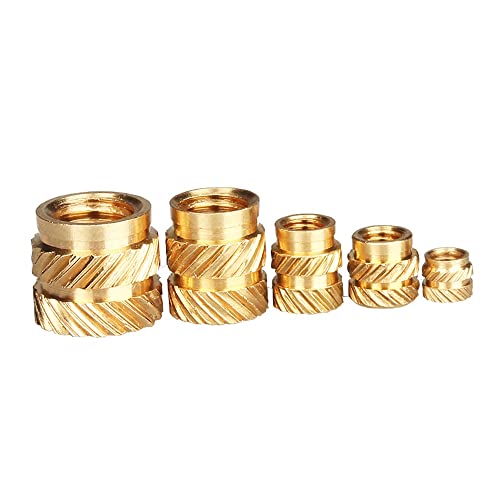 AHSKY 100 stücke * M2 m3. Einfügen Rändelmuttern od 3-5mm Messing Heißschmelzeinheiten Einsteckmuttern Heizformkupfer Gewindeeinsätze Nusshöhe 2,5-8mm (Size : M2x2.5x3.5 (100pcs)) von AHSKY