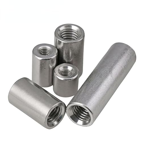 AHSKY 304 Edelstahl verlängern lange verlängern runde Kupplungsmutter Verbindungsmuffe Mutter ID: 3–6 mm, AD: 6–10 mm, L: 4–30 mm (Color : 5pcs, Size : ID 5x OD 10x L 20mm) von AHSKY
