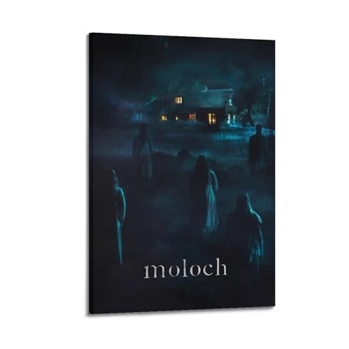 AHSUEWQRUH Moloch Poster, Wandkunst, Leinwandposter, moderne ästhetische Kunst, Dekor, Gemälde für Wohnzimmer, Schlafzimmer, 60 x 90 cm, Rahmenstil von AHSUEWQRUH
