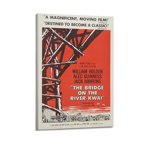 AHSUEWQRUH Poster, Motiv: Die Brücke am Fluss Kwai, Wandkunst, Leinwandposter, moderne ästhetische Kunst, Dekor, Gemälde für Wohnzimmer, Schlafzimmer, 20 x 30 cm, Rahmenstil von AHSUEWQRUH