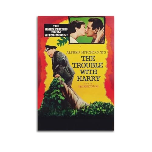 AHSUEWQRUH Poster "The Trouble with Harry", Leinwandposter, moderne ästhetische Kunst, Dekor, Gemälde für Wohnzimmer, Schlafzimmer, 20 x 30 cm, ungerahmter Stil von AHSUEWQRUH