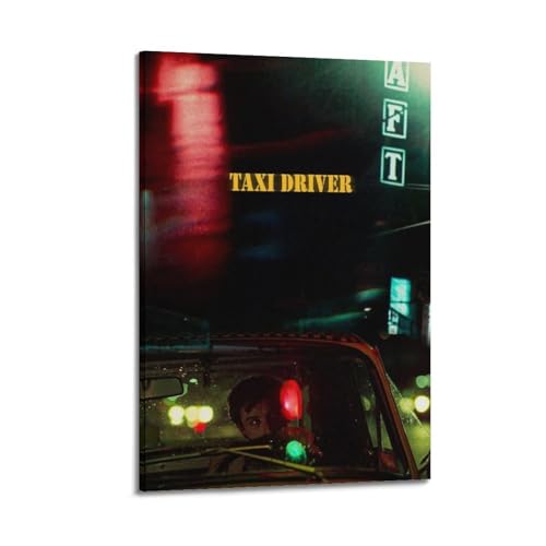 AHSUEWQRUH Taxifahrer-Poster, Wandkunst, Leinwandposter, moderne ästhetische Kunst, Dekor, Gemälde für Wohnzimmer, Schlafzimmer, 50 x 75 cm, Rahmenstil von AHSUEWQRUH