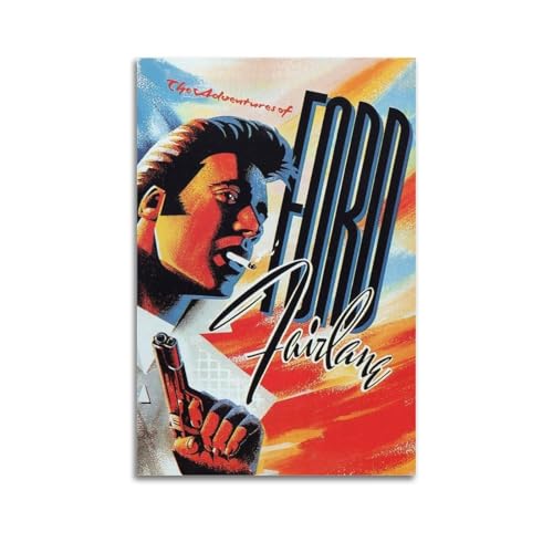 AHSUEWQRUH The Adventures of Ford Fairlane Poster, Wandkunst, Leinwandposter, moderne ästhetische Kunst, Dekor, Gemälde für Wohnzimmer, Schlafzimmer, 50 x 75 cm, ungerahmter Stil von AHSUEWQRUH