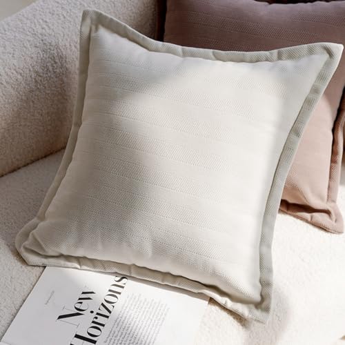 Herbst-KissenbezüGe (45 X 45 cm) 2er-Set, Weiches Polyester-Textil mit Stilvollem Rand, GemüTliche Landhaus-KissenbezüGe, für Couch Bett Sofa Wohnzimmer(Herringbone 18 * 18in,6 pcs) von AHTCPO