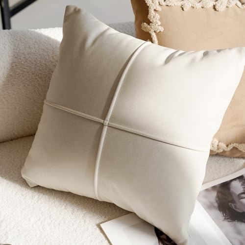 Herbst-KissenbezüGe (45 X 45 cm) 2er-Set, Weiches Polyester-Textil mit Stilvollem Rand, GemüTliche Landhaus-KissenbezüGe, für Couch Bett Sofa Wohnzimmer(Off-White Cross 18 * 18in,4 pcs) von AHTCPO
