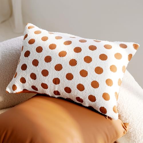 Herbst-KissenbezüGe (45 X 45 cm) 2er-Set, Weiches Polyester-Textil mit Stilvollem Rand, GemüTliche Landhaus-KissenbezüGe, für Couch Bett Sofa Wohnzimmer(Orange dots 11.8 * 19.6in,6 pcs) von AHTCPO
