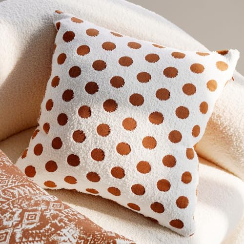 Herbst-KissenbezüGe (45 X 45 cm) 2er-Set, Weiches Polyester-Textil mit Stilvollem Rand, GemüTliche Landhaus-KissenbezüGe, für Couch Bett Sofa Wohnzimmer(Orange dots 18 * 18in,4 pcs) von AHTCPO