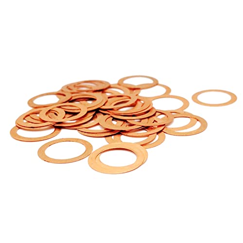 AHTUJGN LYFeng-Unterlegscheiben Kupferflat -Waschmaschine 10 * 13 * 0,1 Dichtungsdichtung, 50 PCs, Glatt und langlebig von AHTUJGN