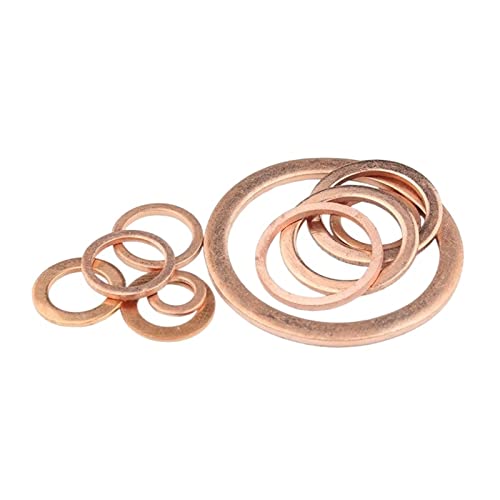 AHTUJGN LYFeng-Unterlegscheiben M13 Dichtung Dichtung Inneren Durchmesser 13mm Dichtungsring Dünnblech T3 Red Copper Waschmaschine, Glatt und langlebig(13x20x0.5 (50pcs)) von AHTUJGN