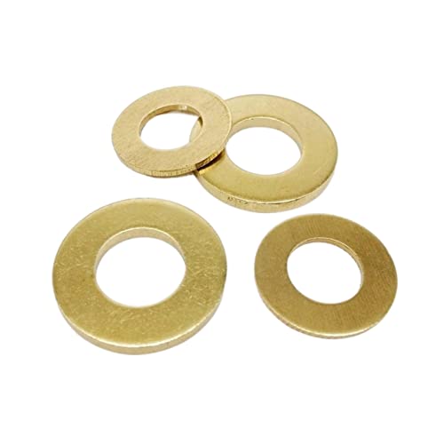 AHTUJGN LYFeng-Unterlegscheiben M2 M2,5 M3 M4 M5 M6 M8 M10 M12 Solid Messing Waschmaschine Glatt und langlebig(100pcs M2x5x0.4mm) von AHTUJGN