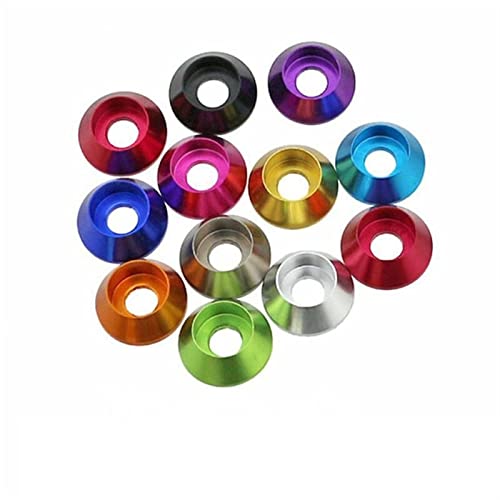AHTUJGN LYFeng-Unterlegscheiben M2 M2,5 M3 M4 M5 M6 M8 Mehrfarbige Aluminiumlegierung Waschmaschine Hex Head Socket Cap Schrauben Waschmaschinen, 10 STCK. Glatt und langlebig(M2.5,Silver) von AHTUJGN