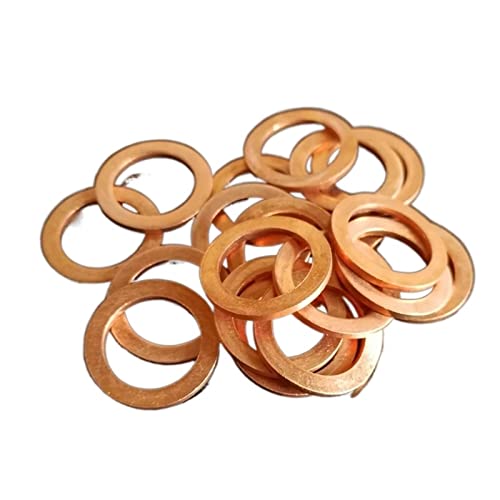 AHTUJGN LYFeng-Unterlegscheiben M3 Dichtung Dichtung Inneren Durchmesser 3mm Dichtungsring Dünnblech T3 Red Copper Waschmaschine, Glatt und langlebig(3x7x0.5 (50pcs)) von AHTUJGN