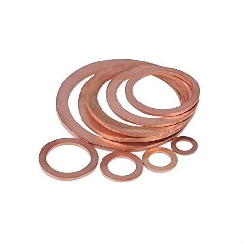 AHTUJGN LYFeng-Unterlegscheiben M3 - M7 Kupferdichtung Dichtung Flachdichtung Kupferdichtung Waschmaschine, Glatt und langlebig(M4x10x1-100PCS) von AHTUJGN