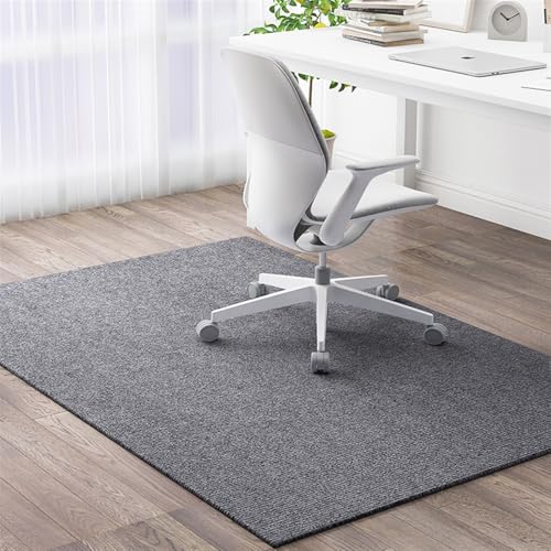 AHUAN Bodenschutzmatte Bürostuhl Unterlage Samt rutschfest Schalldämmung Fußbodenschutz für Hartholzboden, Schreibtischstuhl Unterlage für Teestube, Eingangshalle(120 * 180CM,Dark Grey) von AHUAN
