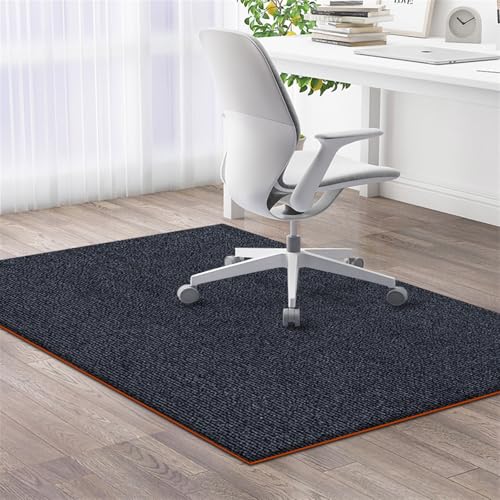 AHUAN Bodenschutzmatte Bürostuhl Unterlage Samt rutschfest Schalldämmung Fußbodenschutz für Hartholzboden, Schreibtischstuhl Unterlage für Teestube, Eingangshalle(200 * 300CM,Dark Grey Thickened) von AHUAN
