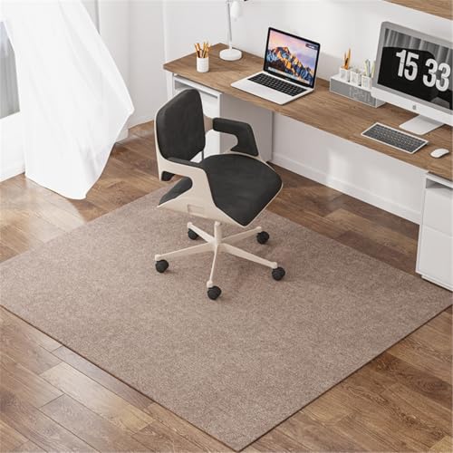AHUAN Bodenschutzmatte Bürostuhl Unterlage für Hartholzboden Geräuschreduzierung, Fußbodenschutz Easy Glide Schreibtischstuhl Unterlage für Fliesenboden Küche(120 * 120CM,Brown) von AHUAN