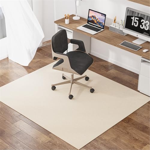 AHUAN Bodenschutzmatte Bürostuhl Unterlage für Hartholzboden Geräuschreduzierung, Fußbodenschutz Easy Glide Schreibtischstuhl Unterlage für Fliesenboden Küche(120 * 130CM,Beige) von AHUAN
