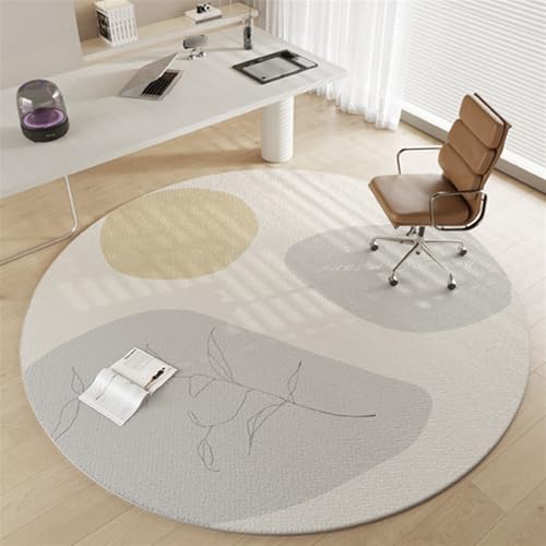 AHUAN Bodenschutzmatte Bürostuhl Unterlage rutschfeste Rückseite, Fußbodenschutz für Hartholzboden Mit Rand Samt Schreibtischstuhl Unterlage für Villa, Studio(140cm,D) von AHUAN