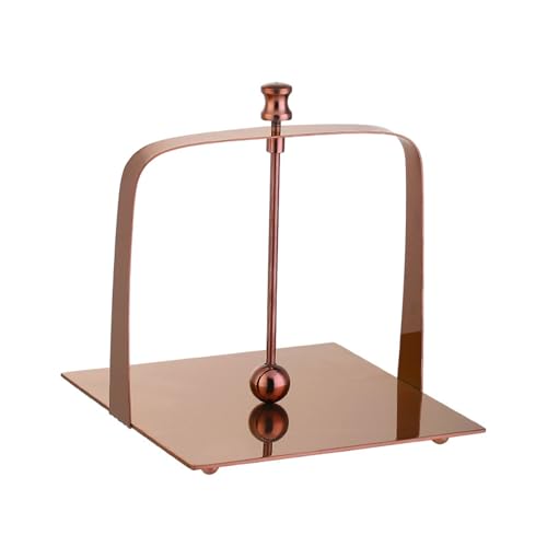 AHUAN Edelstahl Serviettenhalter Küche, Serviettenständer Mit Hebegriff Serviettenspender für Hotels, Gästehäuser(Brass,17.5 * 17.5cm) von AHUAN