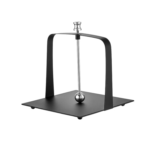 AHUAN Edelstahl Serviettenhalter Küche, Serviettenständer Mit Hebegriff Serviettenspender für Hotels, Gästehäuser(Schwarz,17.5 * 17.5cm) von AHUAN