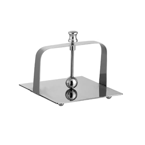 AHUAN Edelstahl Serviettenhalter Küche, Serviettenständer Mit Hebegriff Serviettenspender für Hotels, Gästehäuser(Silver,13.5 * 13.5cm) von AHUAN