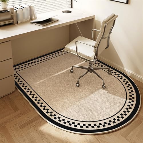 AHUAN Fußbodenschutz für Rollstuhl Verdickte Samt Bodenschutzmatte Bürostuhl Unterlage Eingangshalle, Küche Schreibtischstuhl Unterlage Wohnungsdekoration(120 * 60cm,Plaid B) von AHUAN
