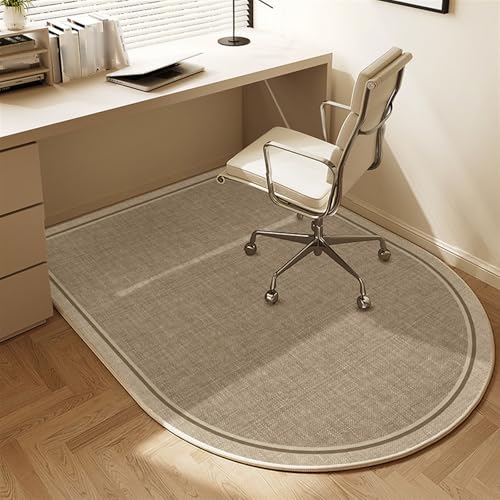 AHUAN Fußbodenschutz für Rollstuhl Verdickte Samt Bodenschutzmatte Bürostuhl Unterlage Eingangshalle, Küche Schreibtischstuhl Unterlage Wohnungsdekoration(140 * 100cm,Beige A) von AHUAN