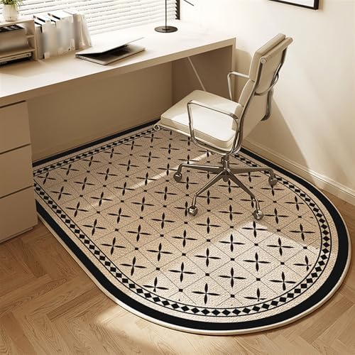 AHUAN Fußbodenschutz für Rollstuhl Verdickte Samt Bodenschutzmatte Bürostuhl Unterlage Eingangshalle, Küche Schreibtischstuhl Unterlage Wohnungsdekoration(90 * 60cm,Plaid A) von AHUAN