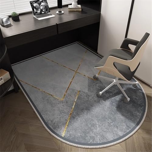 AHUAN Leichter Luxus Schreibtischstuhl Unterlage Mit Rand, Kurzer Flor Bodenschutzmatte Bürostuhl Unterlage rutschfest Rückseite, Fußbodenschutz für Hartholzboden(160 * 230cm,K) von AHUAN