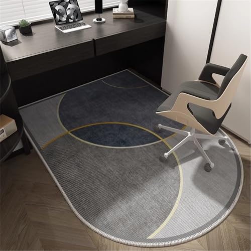 AHUAN Leichter Luxus Schreibtischstuhl Unterlage Mit Rand, Kurzer Flor Bodenschutzmatte Bürostuhl Unterlage rutschfest Rückseite, Fußbodenschutz für Hartholzboden(80 * 160cm,E) von AHUAN