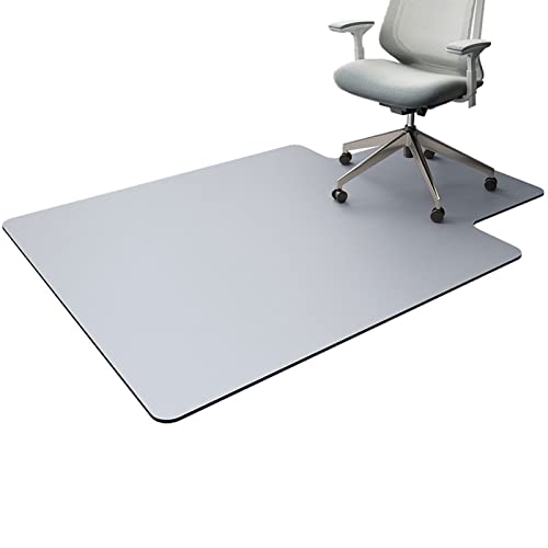 AHUAN Leichtgängig Fußbodenschutz für Hartholzböden, Frei Zuschneidbar Bodenschutzmatte Bürostuhl Unterlage Ohne Aufrollen, Schreibtischstuhl Unterlage Hotels(Gray) von AHUAN