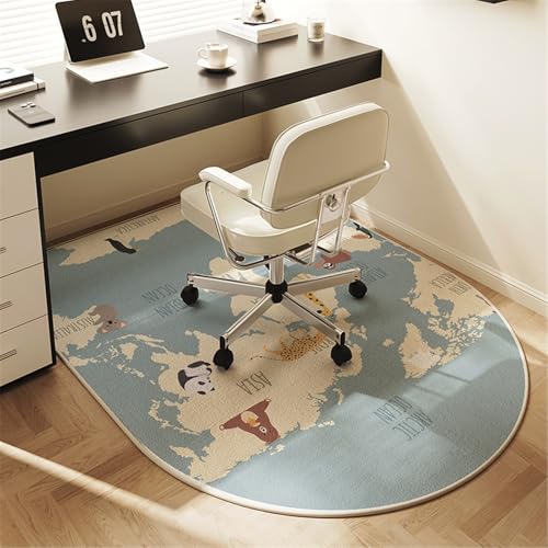 AHUAN Loop Pile Schreibtischstuhl Unterlage für Frisiertisch Schlafzimmer, Bodenschutzmatte Bürostuhl Unterlage rutschfeste Rückseite, Fußbodenschutz für Hartholzboden(120 * 60cm,Minimalist F) von AHUAN