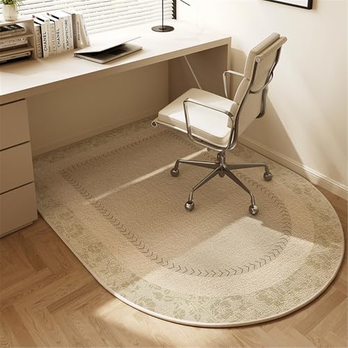 AHUAN Loop Pile Schreibtischstuhl Unterlage für Frisiertisch Schlafzimmer, Bodenschutzmatte Bürostuhl Unterlage rutschfeste Rückseite, Fußbodenschutz für Hartholzboden(120 * 80cm,Minimalist D) von AHUAN