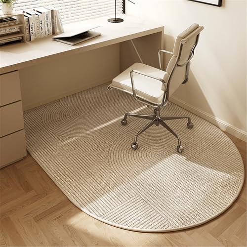 AHUAN Loop Pile Schreibtischstuhl Unterlage für Frisiertisch Schlafzimmer, Bodenschutzmatte Bürostuhl Unterlage rutschfeste Rückseite, Fußbodenschutz für Hartholzboden(120 * 90cm,Minimalist A) von AHUAN