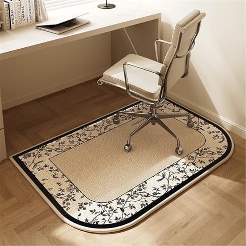 AHUAN Ohne Aufrollen Bodenschutzmatte Bürostuhl Unterlage, Samt rutschfest Fußbodenschutz für Hartholzböden, Schreibtischstuhl Unterlage Schlafzimmer Schminktisch(120 * 120cm,D) von AHUAN