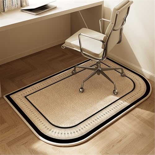 AHUAN Ohne Aufrollen Bodenschutzmatte Bürostuhl Unterlage, Samt rutschfest Fußbodenschutz für Hartholzböden, Schreibtischstuhl Unterlage Schlafzimmer Schminktisch(120 * 150cm,A) von AHUAN