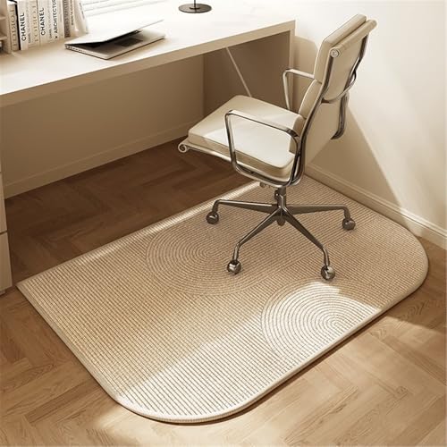 AHUAN Ohne Aufrollen Bodenschutzmatte Bürostuhl Unterlage, Samt rutschfest Fußbodenschutz für Hartholzböden, Schreibtischstuhl Unterlage Schlafzimmer Schminktisch(80 * 120cm,F) von AHUAN