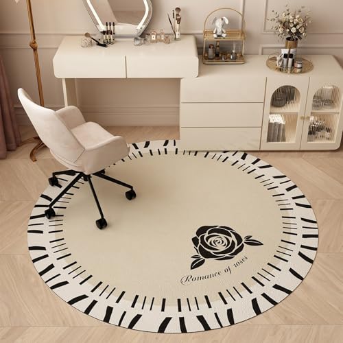 AHUAN Retro Bodenschutzmatte Bürostuhl Unterlage Leicht Gleitend, Verdicktes PVC Schreibtischstuhl Unterlage für Hartholzboden Fußbodenschutz für Studio, Café(180cm,Rose D) von AHUAN