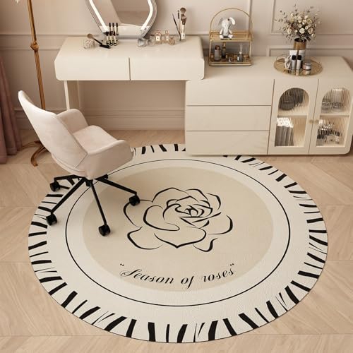 AHUAN Retro Bodenschutzmatte Bürostuhl Unterlage Leicht Gleitend, Verdicktes PVC Schreibtischstuhl Unterlage für Hartholzboden Fußbodenschutz für Studio, Café(200cm,Rose C) von AHUAN
