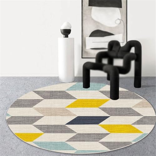 AHUAN Rund Kristall-Samt Bodenschutzmatte Bürostuhl Unterlage Mit Rand, Fußbodenschutz für Hartholzboden Ohne Aufrollen rutschfest Schreibtischstuhl Unterlage(140cm,E) von AHUAN