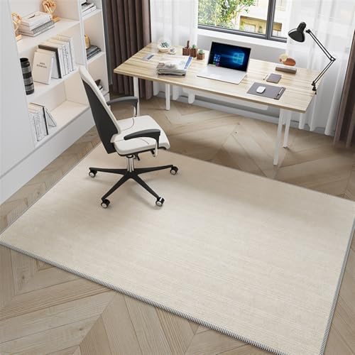 AHUAN Schalldämmung Bodenschutzmatte Bürostuhl Unterlage Leichtgängig, Fußbodenschutz rutschfest Verdickt, Schreibtischstuhl Unterlage für Dessertgeschäft, Wohnung(100 * 160cm,Beige) von AHUAN