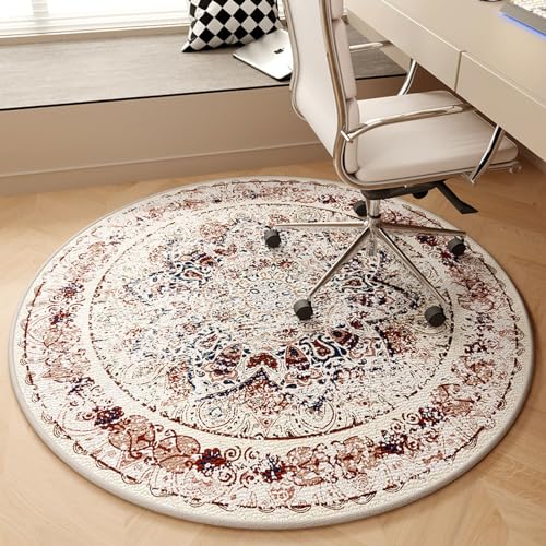 AHUAN Schlafzimmer Bodenschutzmatte Bürostuhl Unterlage Schaukelstuhl, Schminktisch Fußbodenschutz für Fliesenböden, rutschfest Schalldämmung Schreibtischstuhl Unterlage(140cm,Coffee) von AHUAN