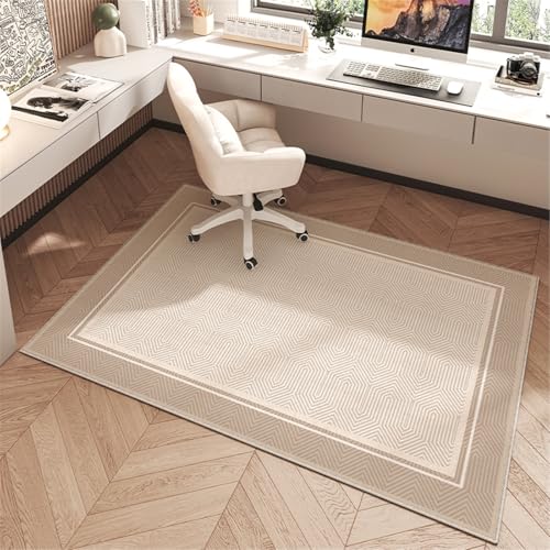 AHUAN Schreibtisch Bodenschutzmatte Bürostuhl Unterlage Mit Rand Velvet, Fußbodenschutz für Hartholzboden rutschfeste Schreibtischstuhl Unterlage Gästezimmer(100 * 120cm,Modern B) von AHUAN