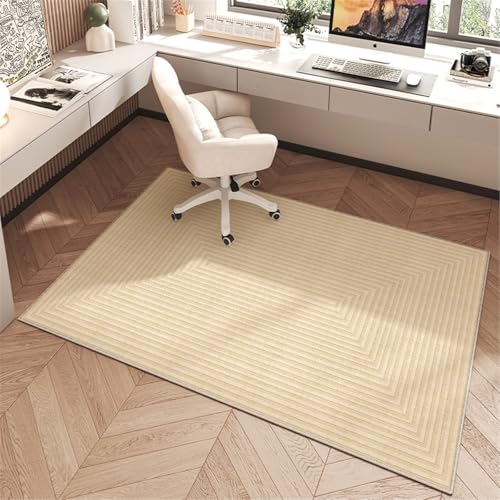 AHUAN Schreibtisch Bodenschutzmatte Bürostuhl Unterlage Mit Rand Velvet, Fußbodenschutz für Hartholzboden rutschfeste Schreibtischstuhl Unterlage Gästezimmer(100 * 140cm,Modern X) von AHUAN