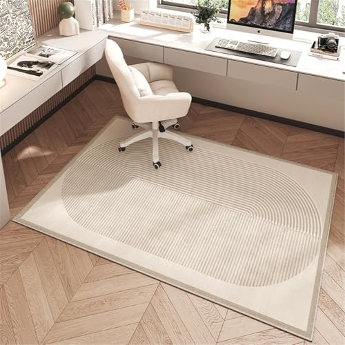AHUAN Schreibtisch Bodenschutzmatte Bürostuhl Unterlage Mit Rand Velvet, Fußbodenschutz für Hartholzboden rutschfeste Schreibtischstuhl Unterlage Gästezimmer(100 * 160cm,Modern A) von AHUAN