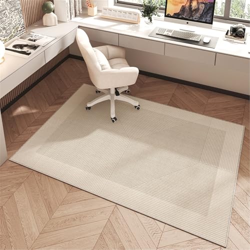 AHUAN Schreibtisch Bodenschutzmatte Bürostuhl Unterlage Mit Rand Velvet, Fußbodenschutz für Hartholzboden rutschfeste Schreibtischstuhl Unterlage Gästezimmer(120 * 120cm,Modern F) von AHUAN