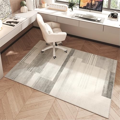 AHUAN Schreibtisch Bodenschutzmatte Bürostuhl Unterlage Mit Rand Velvet, Fußbodenschutz für Hartholzboden rutschfeste Schreibtischstuhl Unterlage Gästezimmer(120 * 140cm,Modern K) von AHUAN