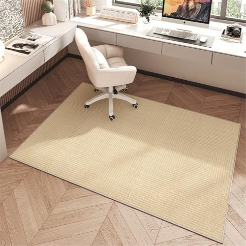 AHUAN Schreibtisch Bodenschutzmatte Bürostuhl Unterlage Mit Rand Velvet, Fußbodenschutz für Hartholzboden rutschfeste Schreibtischstuhl Unterlage Gästezimmer(120 * 140cm,Modern Y) von AHUAN
