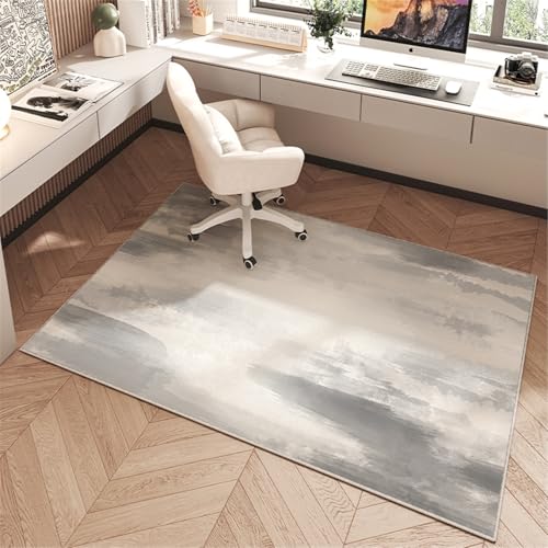 AHUAN Schreibtisch Bodenschutzmatte Bürostuhl Unterlage Mit Rand Velvet, Fußbodenschutz für Hartholzboden rutschfeste Schreibtischstuhl Unterlage Gästezimmer(120 * 160cm,Modern I) von AHUAN